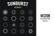 Retro Sun burst shapes for logo