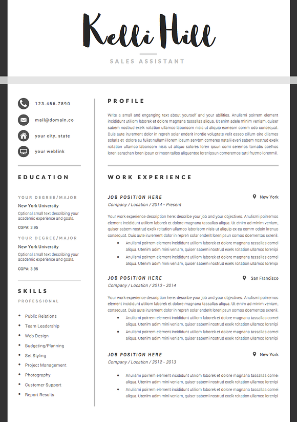 Resume Template 5 page pack | Jolie in Resume Templates - product preview 3