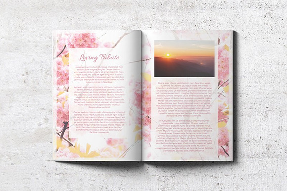 8-Page Funeral Booklet Sweet Blossom in Brochure Templates - product preview 2