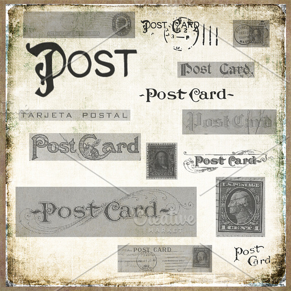 Vintage Office & Postcard Clipart in Illustrations - product preview 3