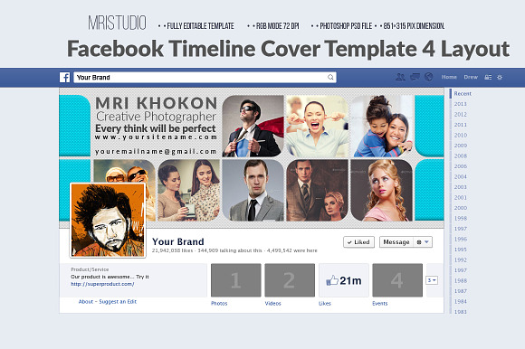 Facebook Timelines Psd in Website Templates - product preview 1
