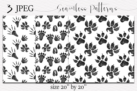Foot Prints Woodland Animals clipart in Illustrations - product preview 2