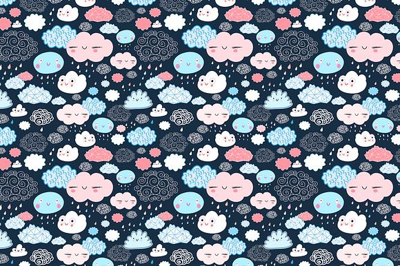 Sets and graphic patterns of clouds in Illustrations - product preview 3