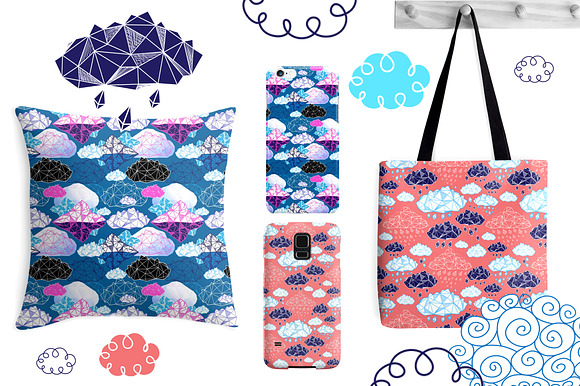 Sets and graphic patterns of clouds in Illustrations - product preview 5