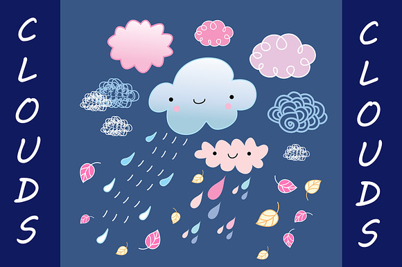 Sets and graphic patterns of clouds in Illustrations - product preview 7