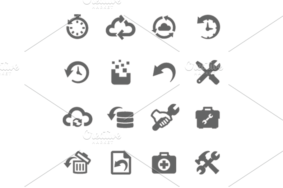 Recovery and repair icons in Graphics - product preview 8