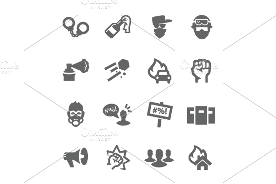 Protesters icons in Graphics - product preview 8