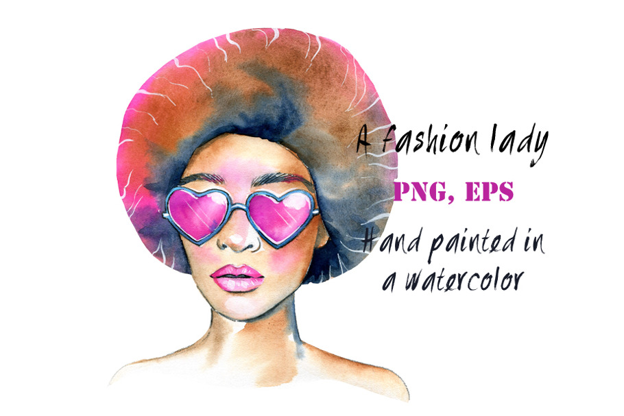 A fashion lady in a sunglasses in Illustrations - product preview 8