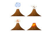 Volcano Icon Set