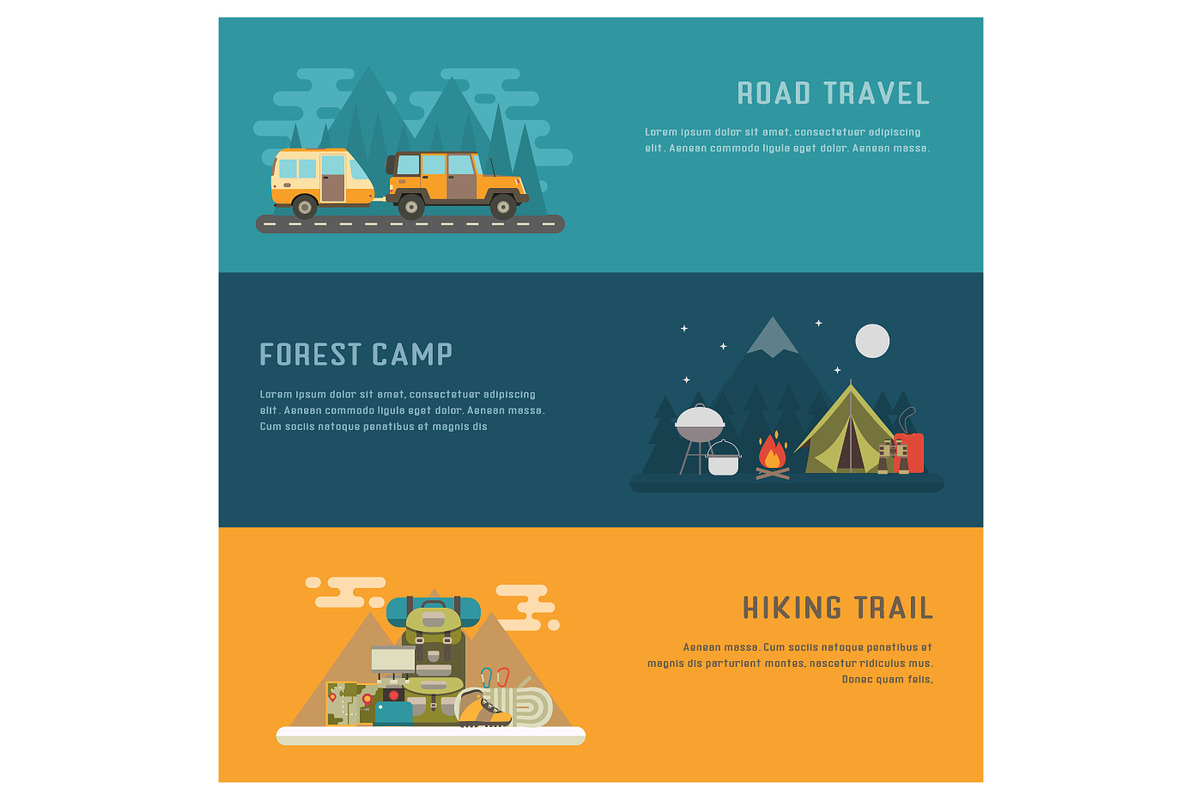 Adventure Summer Travel Banners in Illustrations - product preview 8