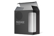 Black Package Box with a window