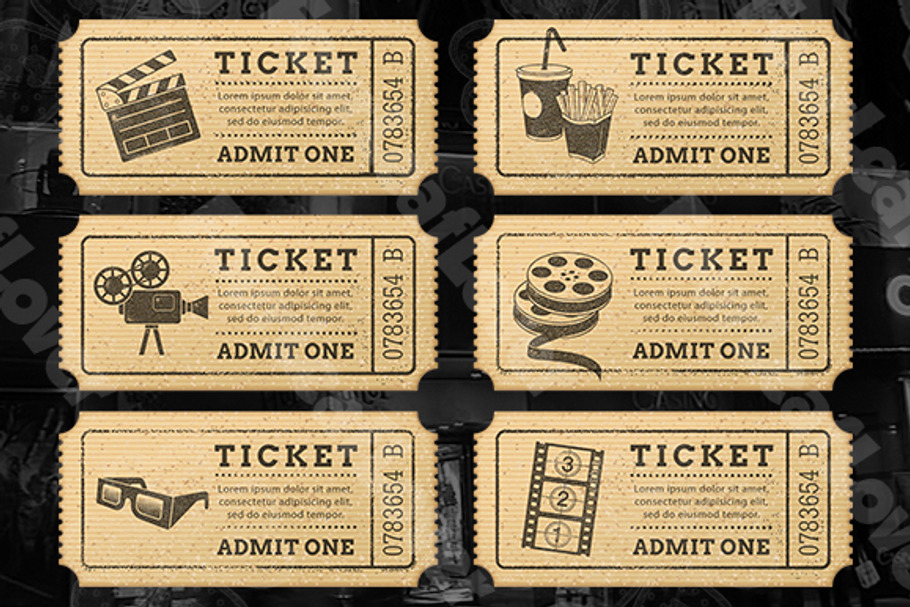 Cinema Tickets Templates in Illustrations - product preview 8