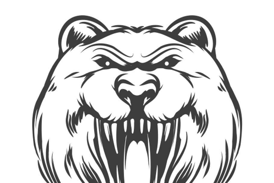 Grizzly bear head logo in Graphics - product preview 8