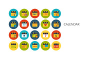 Flat icons set - Calendar