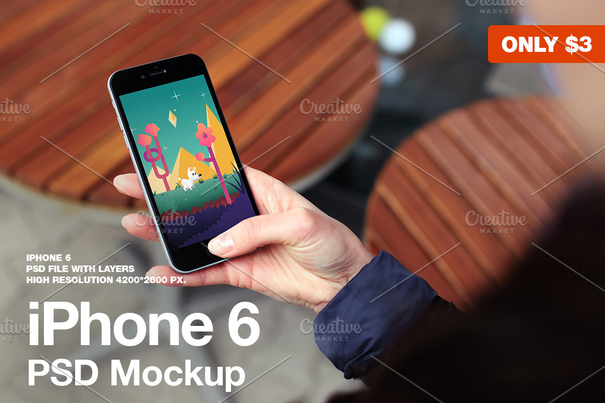 iPhone 6 PSD Mockup in Mobile & Web Mockups - product preview 8
