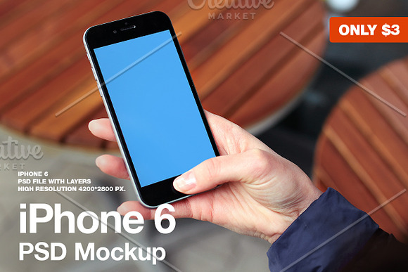 iPhone 6 PSD Mockup in Mobile & Web Mockups - product preview 1