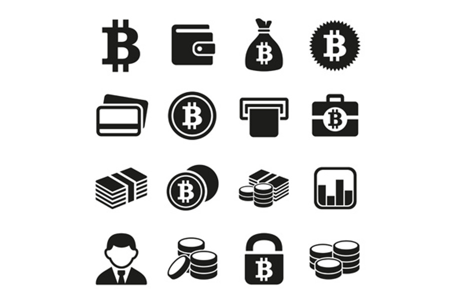 Bitcoin icons set