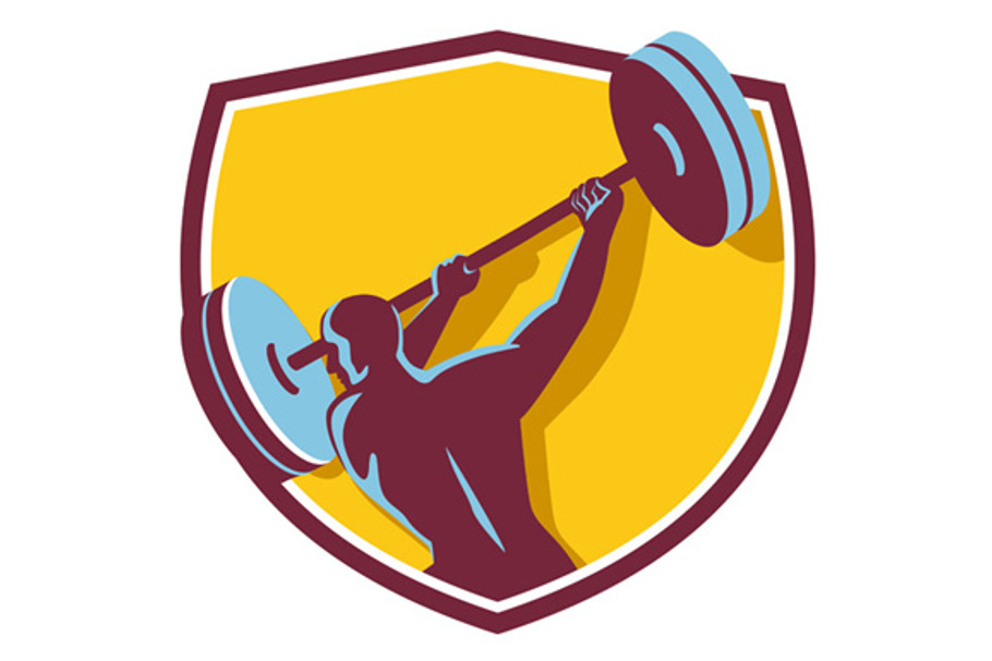 Weightlifter Swinging Barbell Rear  in Illustrations - product preview 8