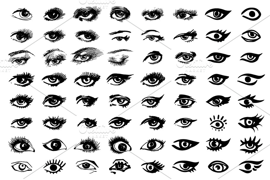Collection of eyes icons and symbols in Illustrations - product preview 8
