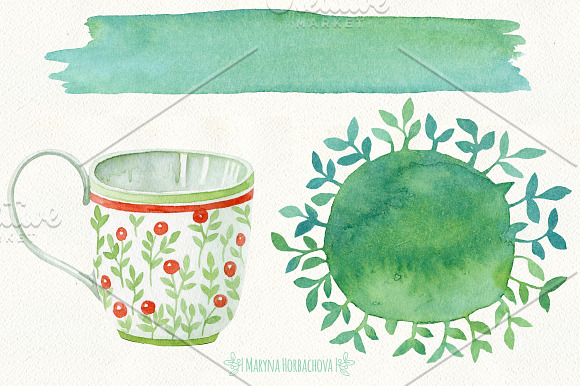 Watercolor woodland DIY elements. in Illustrations - product preview 2