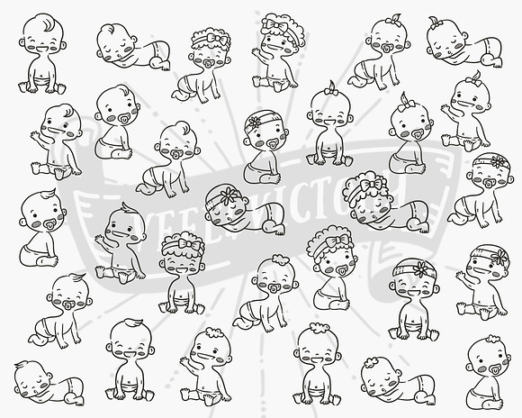 Doodle Baby clipart in Objects - product preview 1