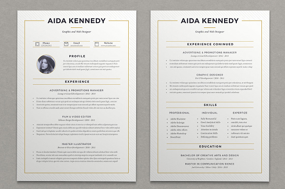 Resume Aida ( 2 pages ) in Resume Templates - product preview 1
