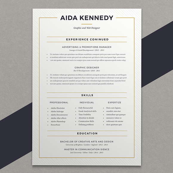 Resume Aida ( 2 pages ) in Resume Templates - product preview 3