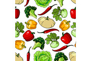 Healthy vegetables seamless pattern