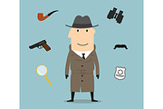 Detective and spy profession icons