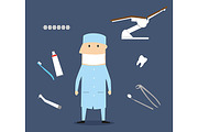 Dentist profession icons and symbols