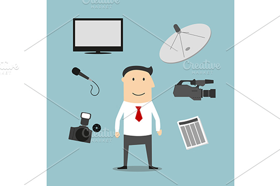 Reporter profession icons in Graphics - product preview 8