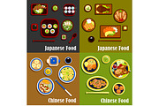 Japanese and chinese cuisine menu