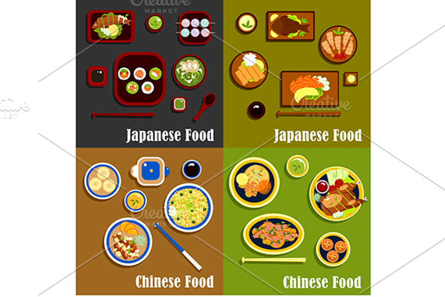 Japanese and chinese cuisine menu in Graphics - product preview 8