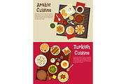 Arabian and turkish cuisine dishes