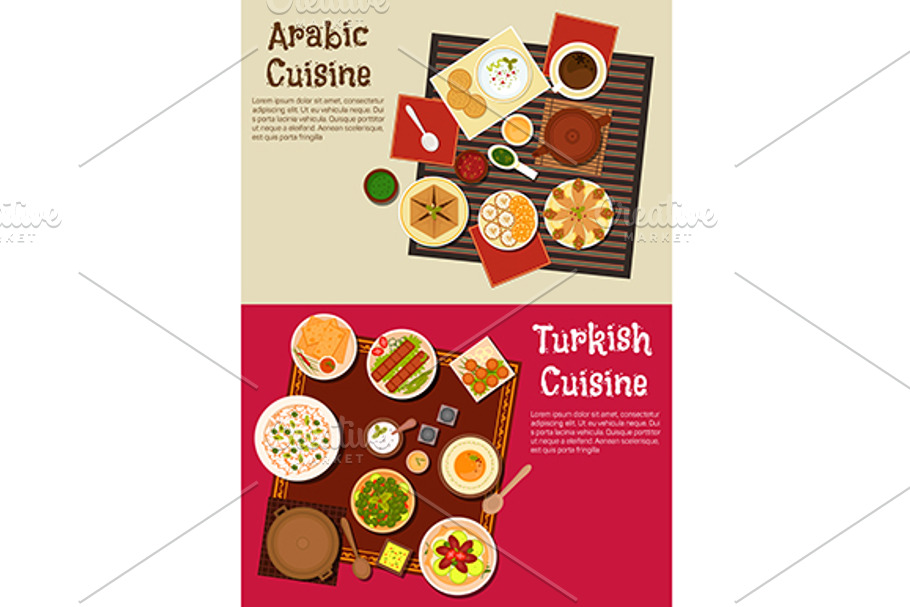 Arabian and turkish cuisine dishes in Graphics - product preview 8