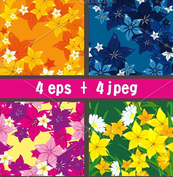 Flowers seamless pattern in Patterns - product preview 1