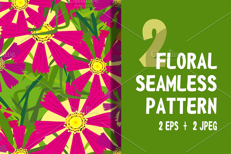 Flowers seamless pattern in Patterns - product preview 8