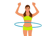 young sporty woman with hoop