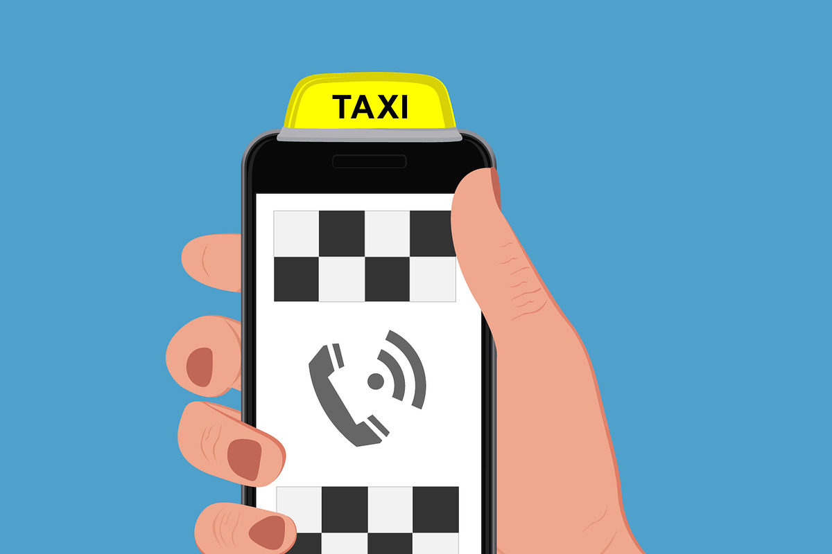 Taxi sign and smartphone in Illustrations - product preview 8
