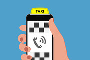 Taxi sign and smartphone
