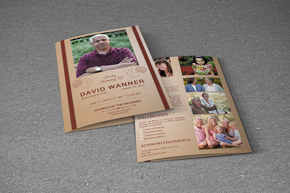 Funeral Program Template-V471 in Brochure Templates - product preview 3