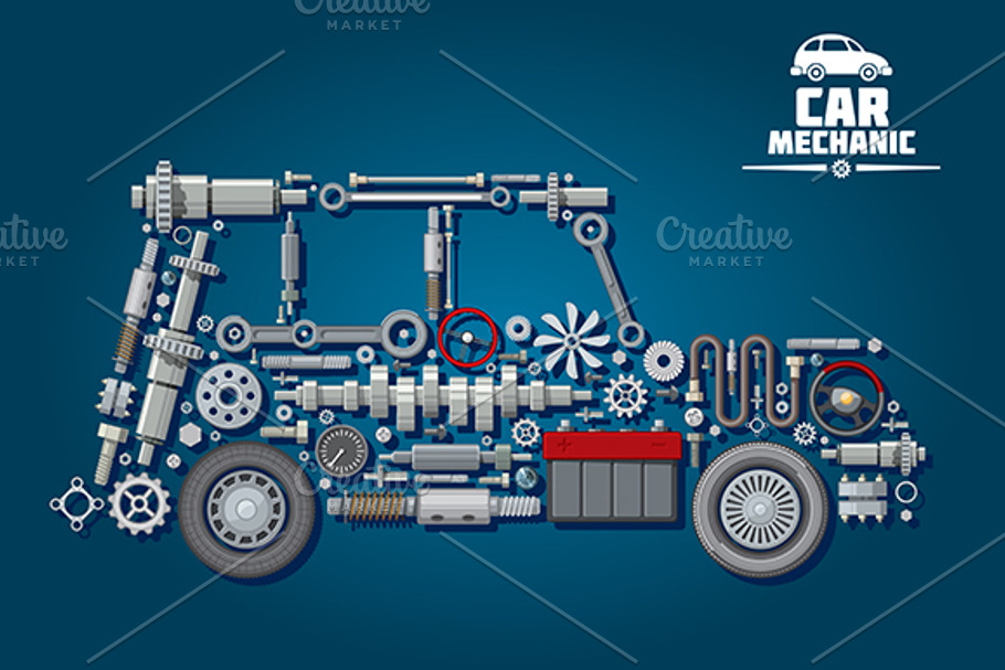 Car mechanic scheme in Graphics - product preview 8