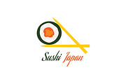 Sushi Japan Logo Flat Style Design