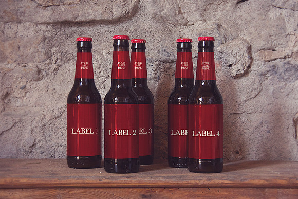 5 Perspectives Bottles | Beer Mockup in Product Mockups - product preview 2