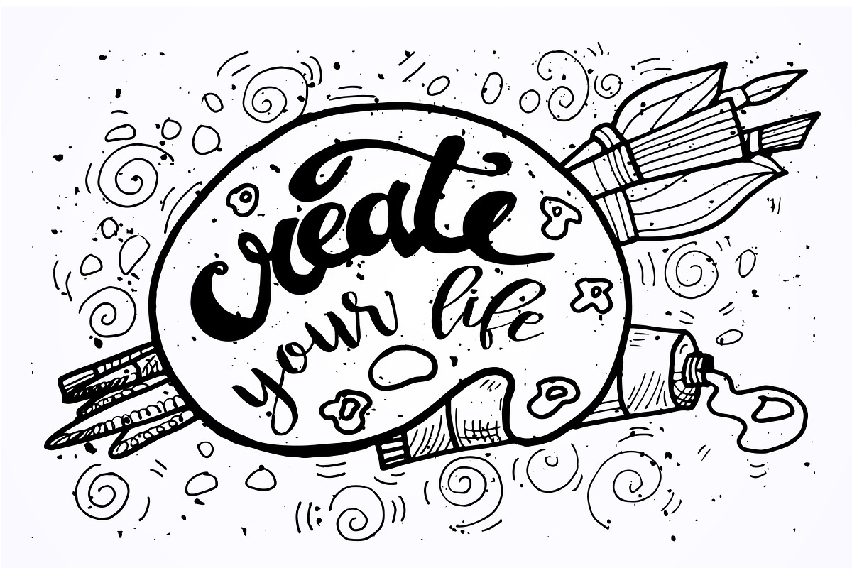 "Create Your Life" Motivation in Illustrations - product preview 8