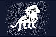 Wild and Free Lion Poster