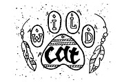 Wild Cat Ethnic Illustration