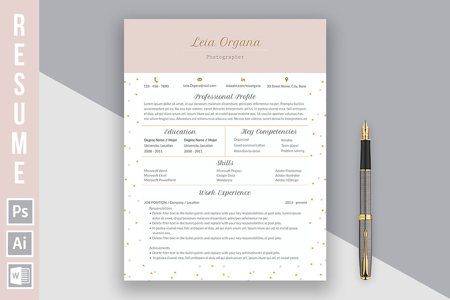 Resume Template "Leia Organa" in Resume Templates - product preview 8