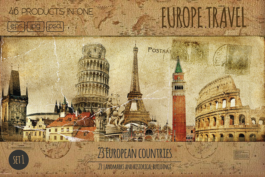 Great Europe travel set 1 in Illustrations - product preview 8