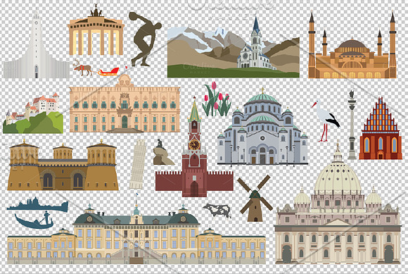 Great Europe travel set 1 in Illustrations - product preview 3